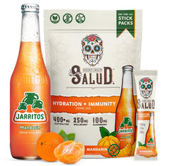 Taste Salud pack frontal con sticks mandarina, ideal para hidratación rápida