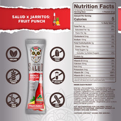 Taste Salud bebida disuelta en vaso, color punch vibrante y aspecto refrescante