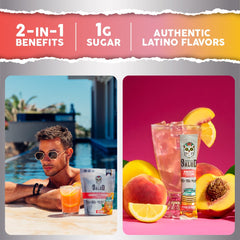 Taste Salud stick en mano lista para mezclar, práctico para llevar y usar