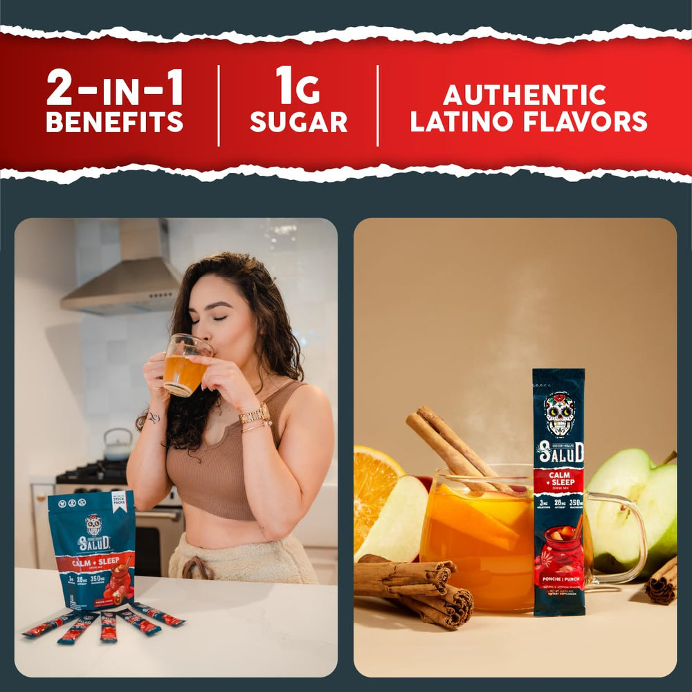 Taste Salud sticks dispersos sobre mesa, sobres individuales listos para usar