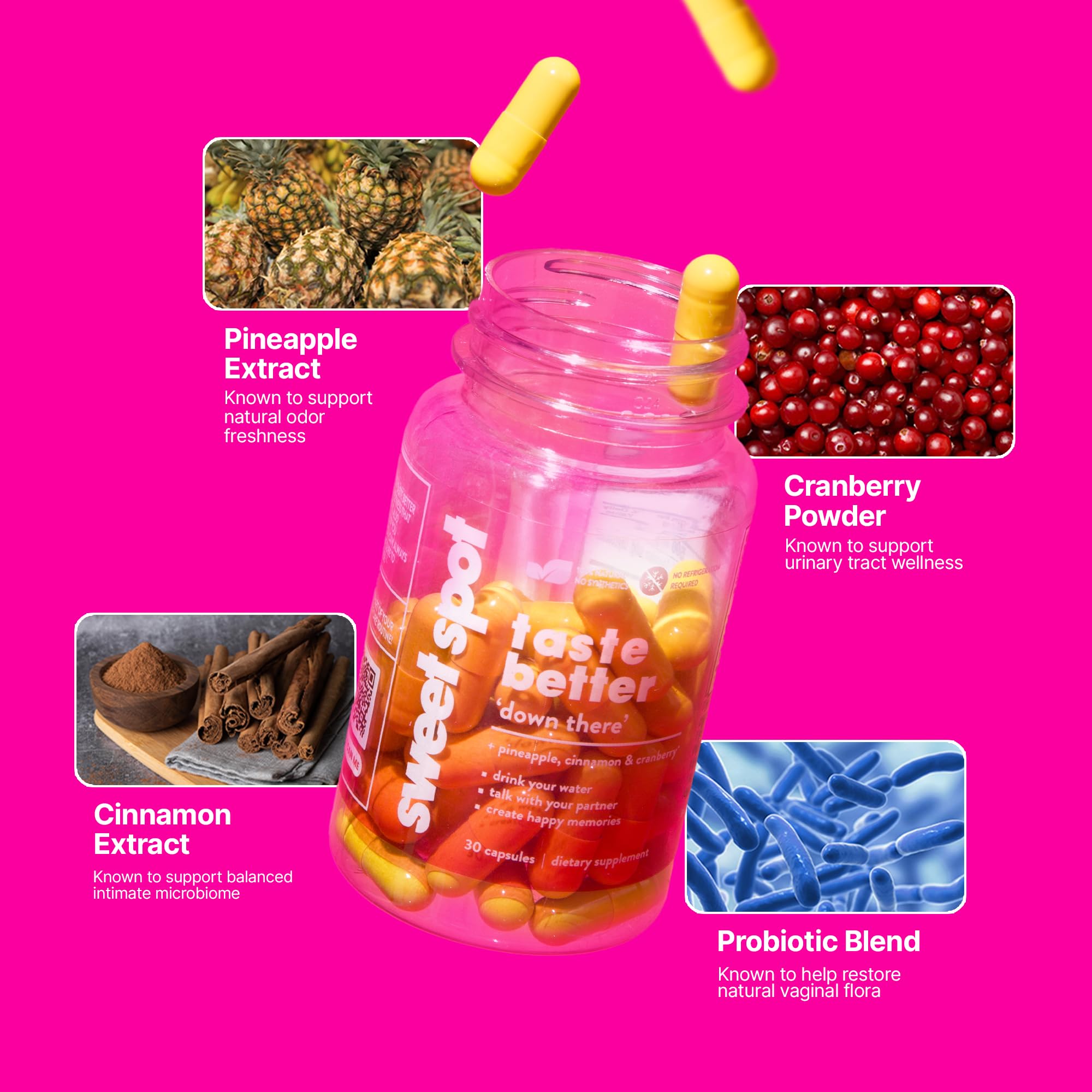 TASTE THE SWEET SPOT etiqueta trasera ingredientes claros y transparentes
