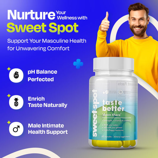 TASTE THE SWEET SPOT etiqueta detalle con ingredientes y beneficios visibles