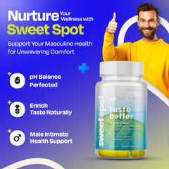 TASTE THE SWEET SPOT etiqueta detalle con ingredientes y beneficios visibles