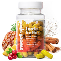 TASTE THE SWEET SPOT frente del envase muestra marca y beneficio de frescura