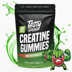 TASTY GAINS primer plano de textura de gominola que muestra calidad masticable