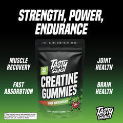 TASTY GAINS gominolas en bol en ambiente de entrenamiento motivador