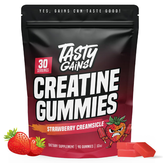 TASTY GAINS frente del envase mostrando etiqueta y beneficio de conveniencia