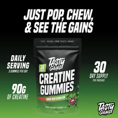 TASTY GAINS gominolas servidas para la dosis diaria facilitando la toma