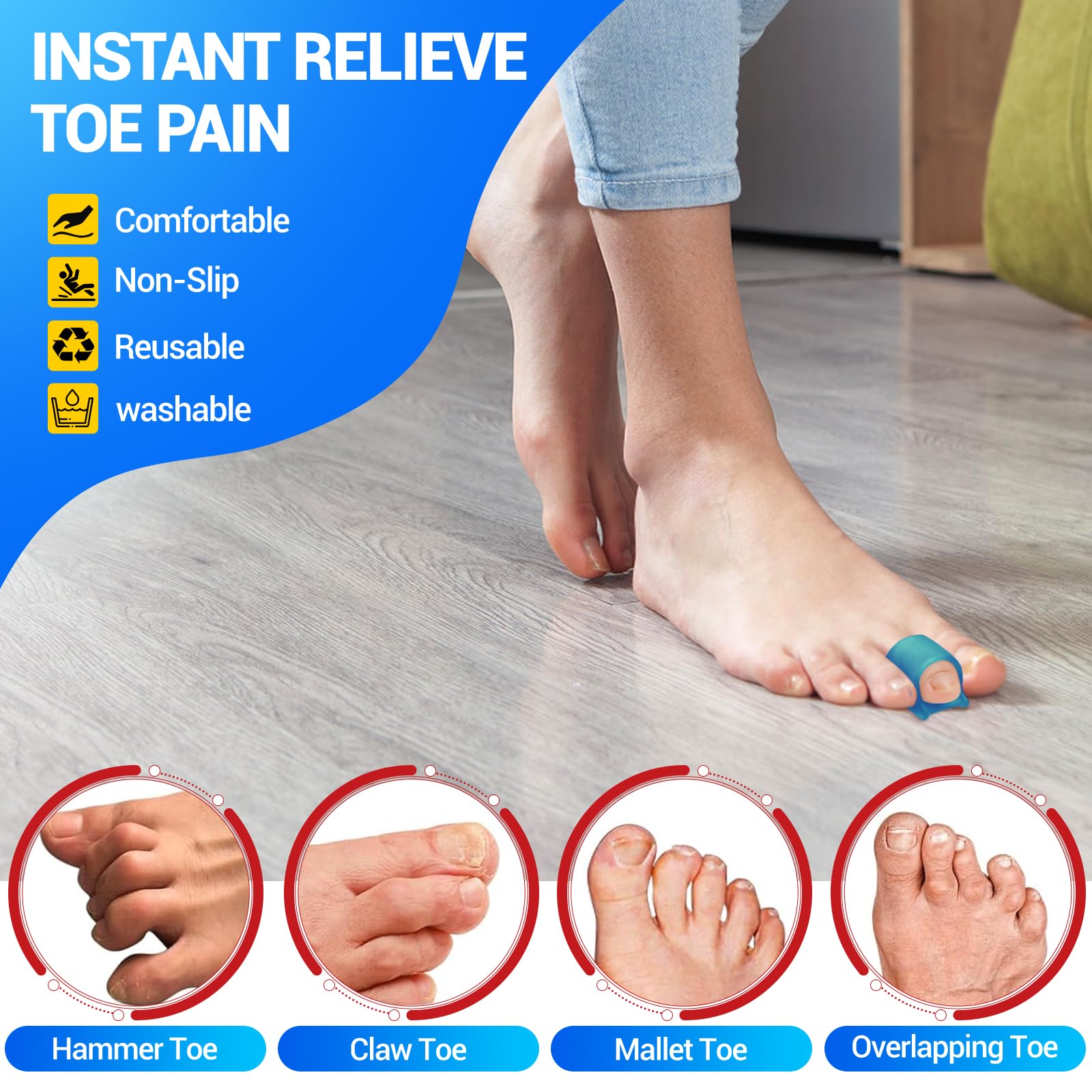TASZOOS corrector en uso dentro del zapato al caminar, reduce dolor