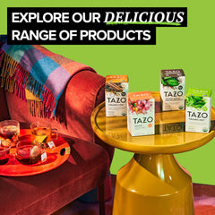 TAZO etiqueta con sellos orgánico Non-GMO y Kosher, garantía de certificaciones