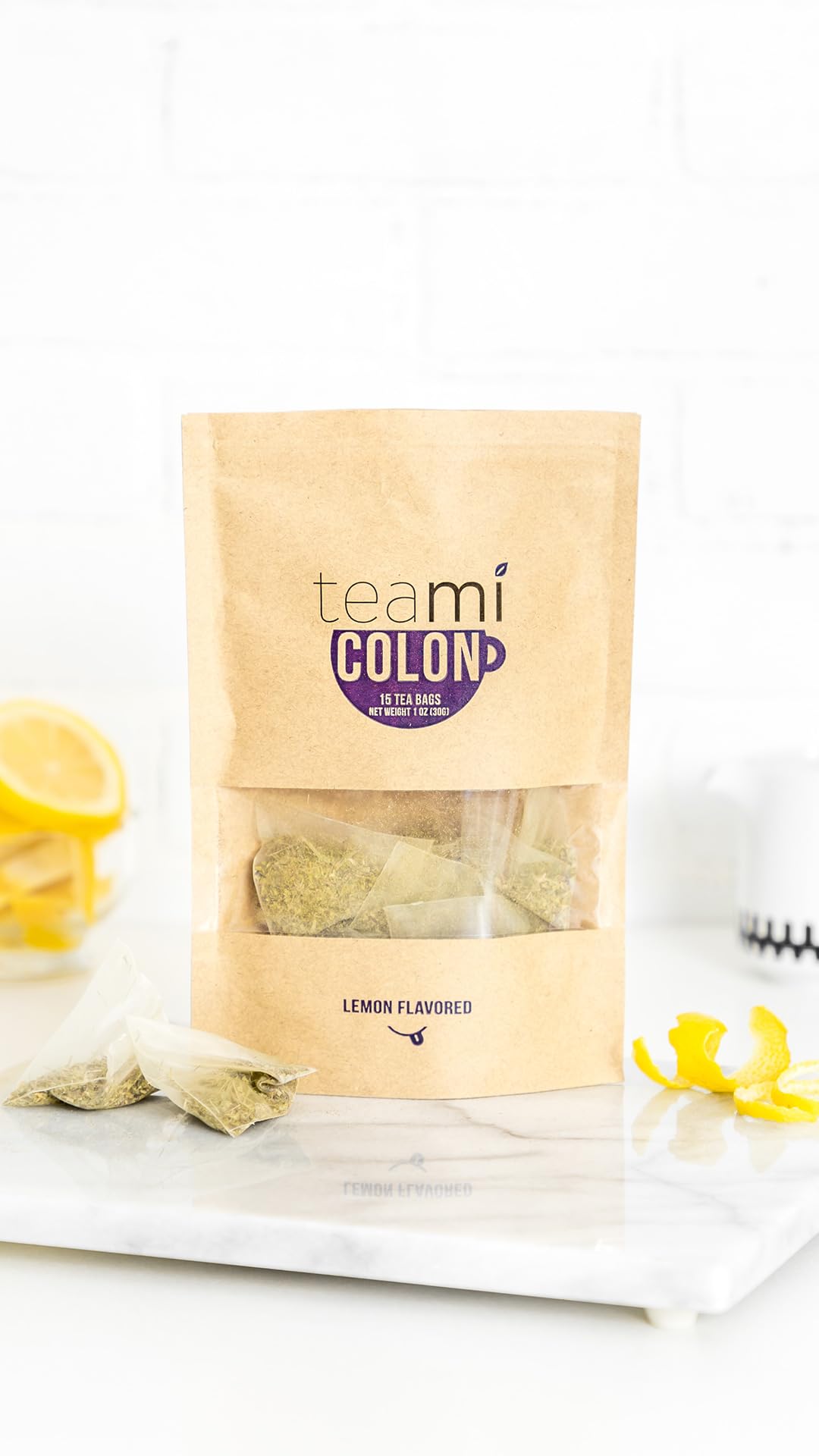 Teami etiqueta de ingredientes destacando fórmula vegana y non-GMO