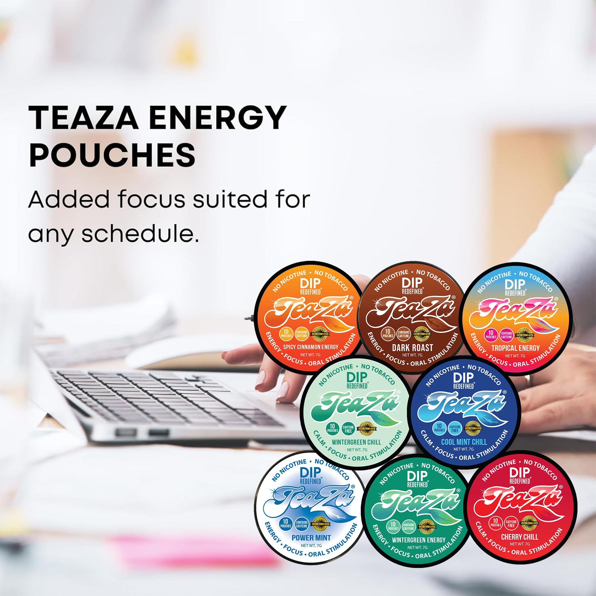 TeaZa estilo de vida con persona activa beneficiándose de impulso suave