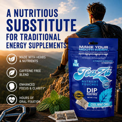 TeaZa pouch en boca demostrando uso discreto y experiencia refrescante