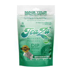 TeaZa paquete Wintergreen Chill al frente mostrando diseño y beneficios visibles