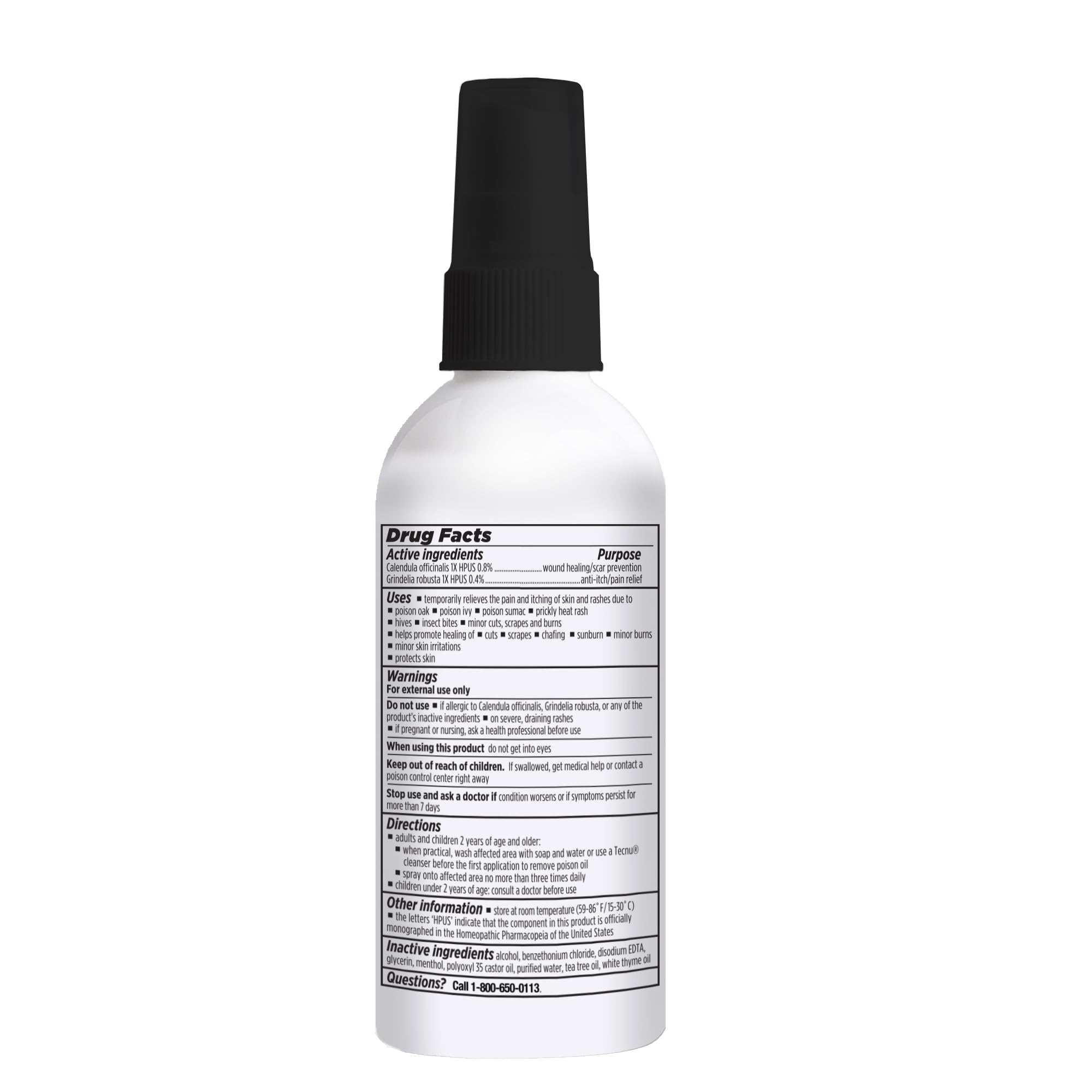 Tecnu tamaño 6 fl oz comparado contra mano para referencia de escala