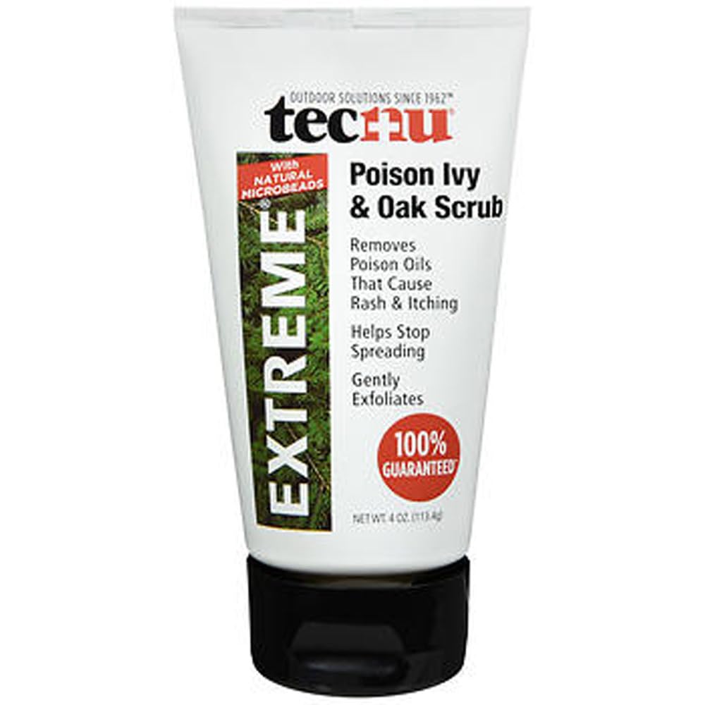 Tecnu tubo frontal 4 oz mostrando etiqueta y tamaño, limpieza rápida tras contacto