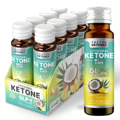 Tecton Ketones shot frente del empaque mostrando diseño y sabor Piña Colada, facilita identificación rápida