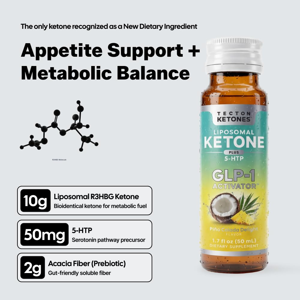 Tecton Ketones shot mezclado en vaso demostrando disolución fácil para consumo práctico