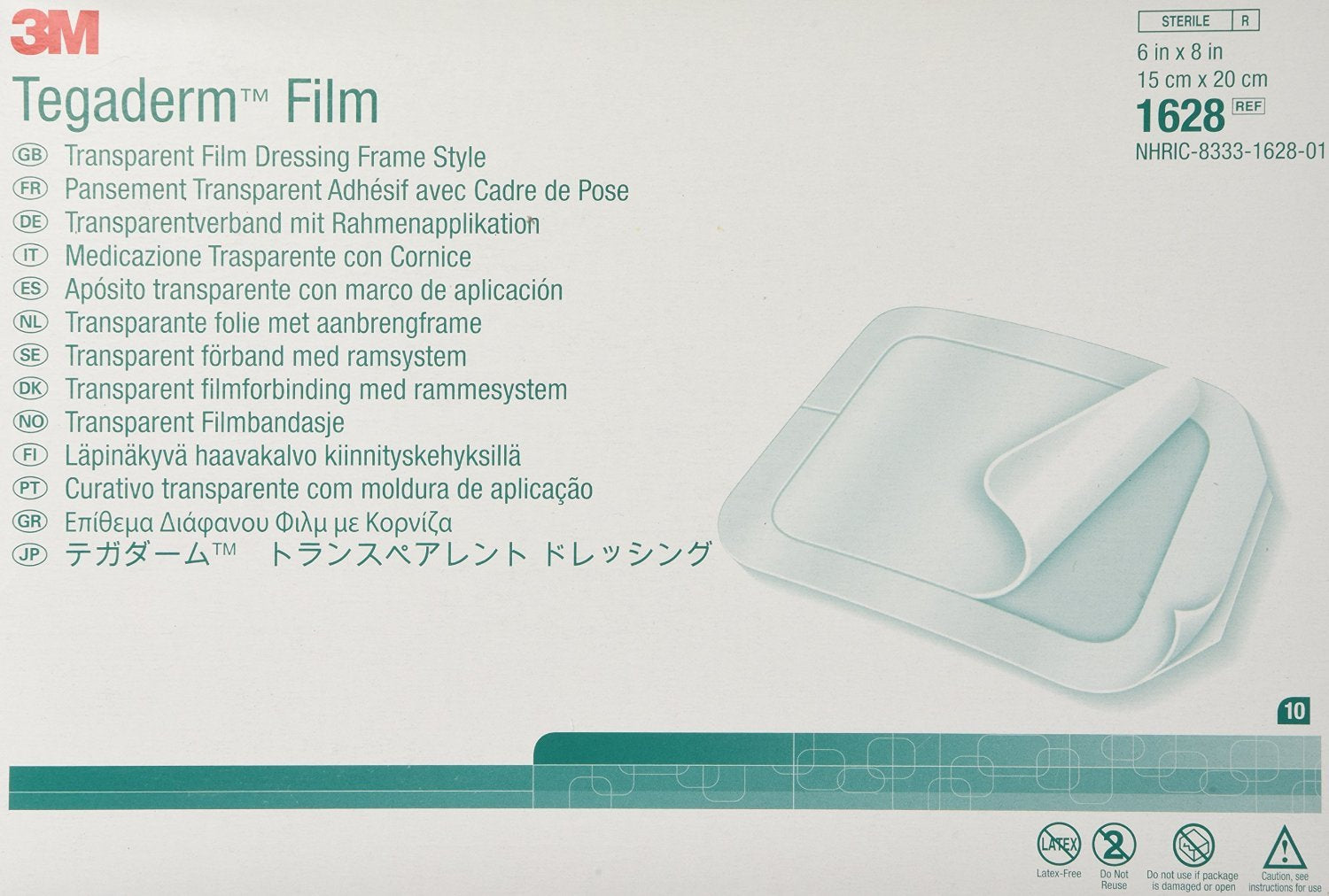3M Tegaderm vendaje frontal mostrando film transparente y beneficios de visibilidad