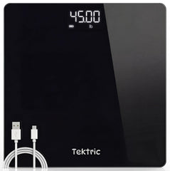 Tektric vista frontal de la báscula con pantalla LED para lecturas claras
