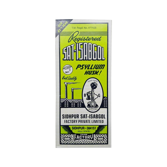 Telephone Sat-Isabgol, paquete de 100 g, fibra para la salud digestiva.