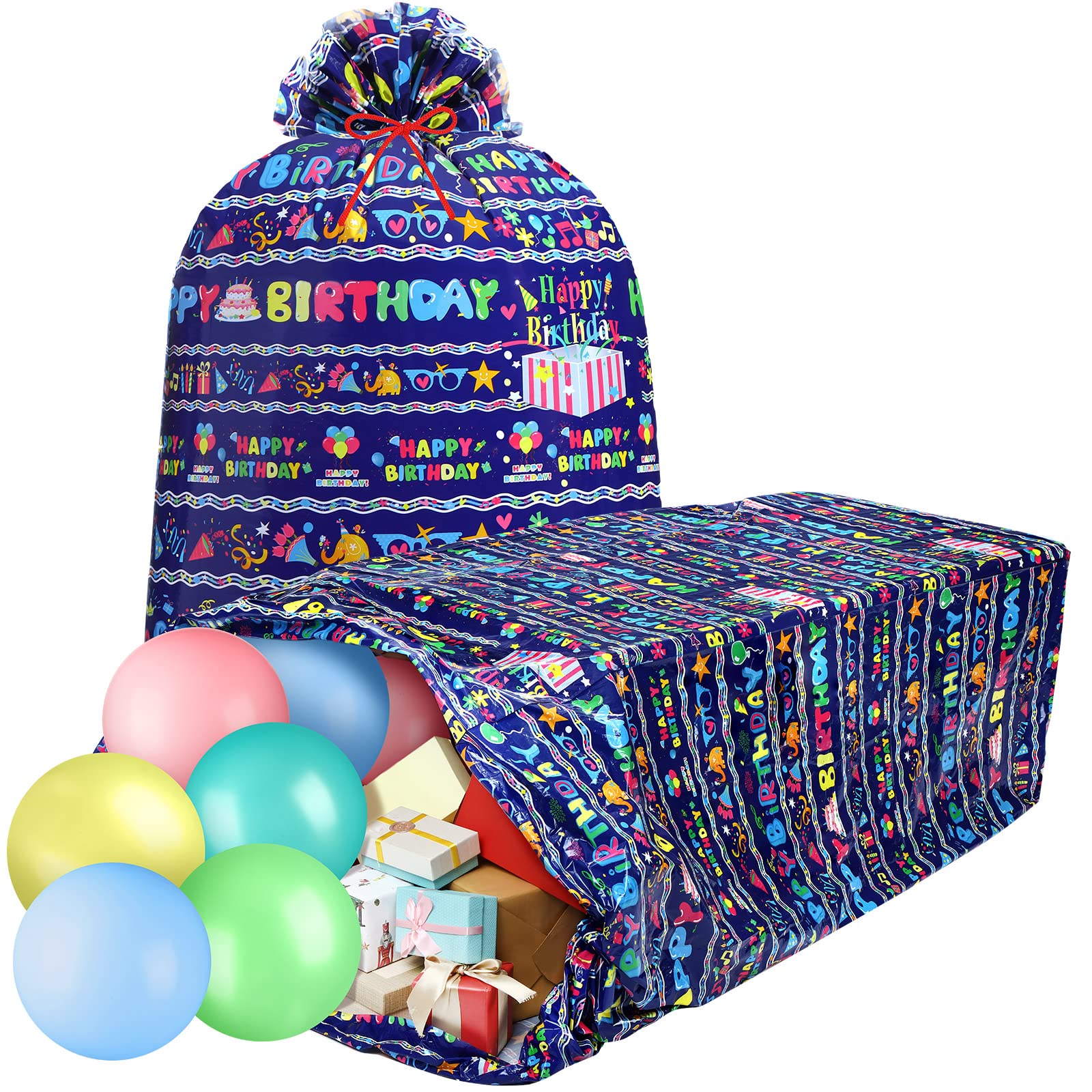 Teling bolsa frontal azul mostrando diseño y gran tamaño, práctico para regalos grandes