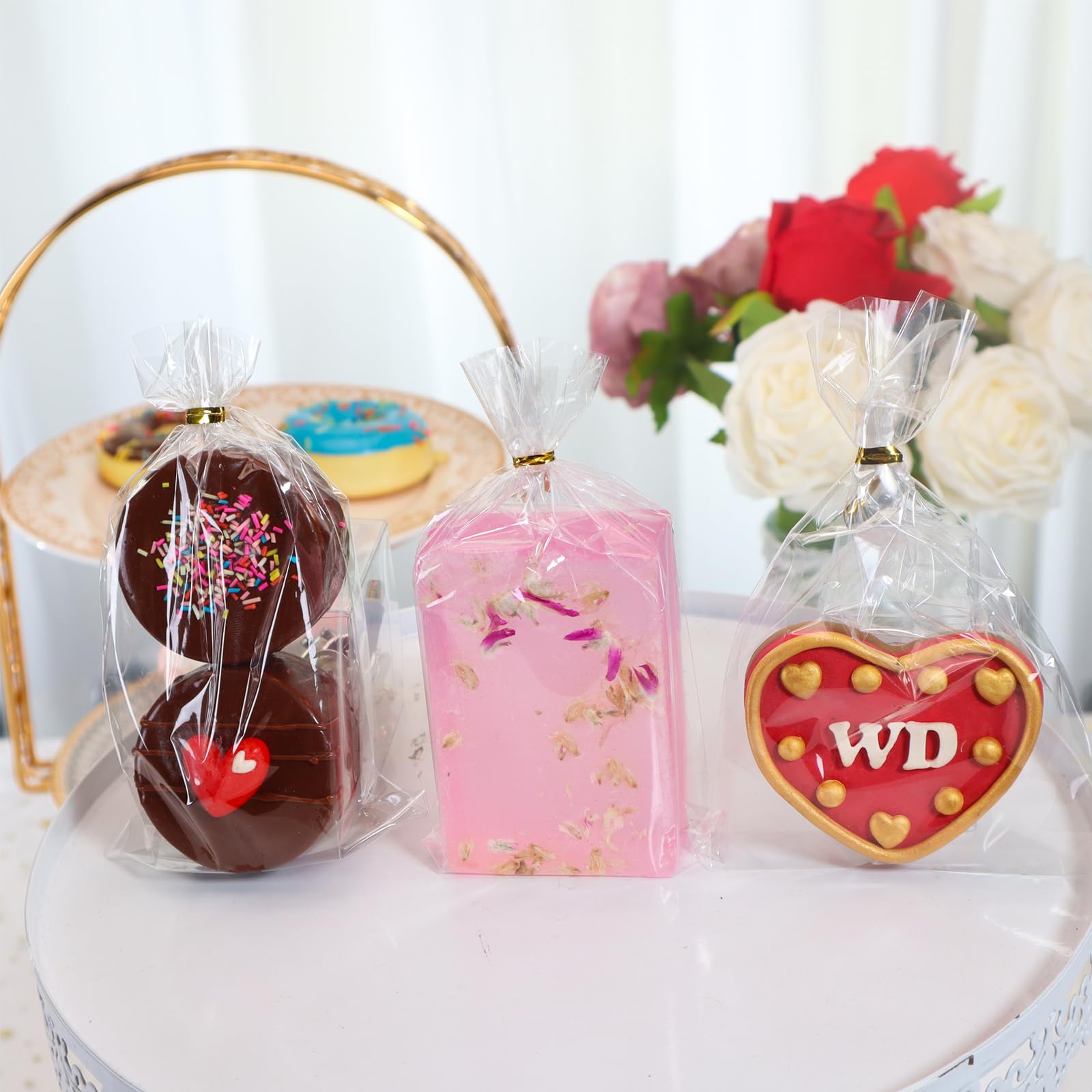 TEMLQPACK bolsas con galletas y macaron, presentación apetecible para venta
