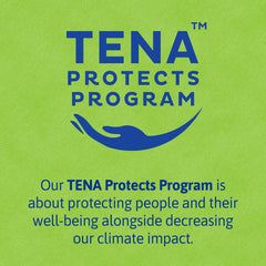 TENA etiqueta con información de absorción y especificaciones