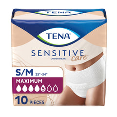 TENA frontal del empaque mostrando el producto y protección confiable