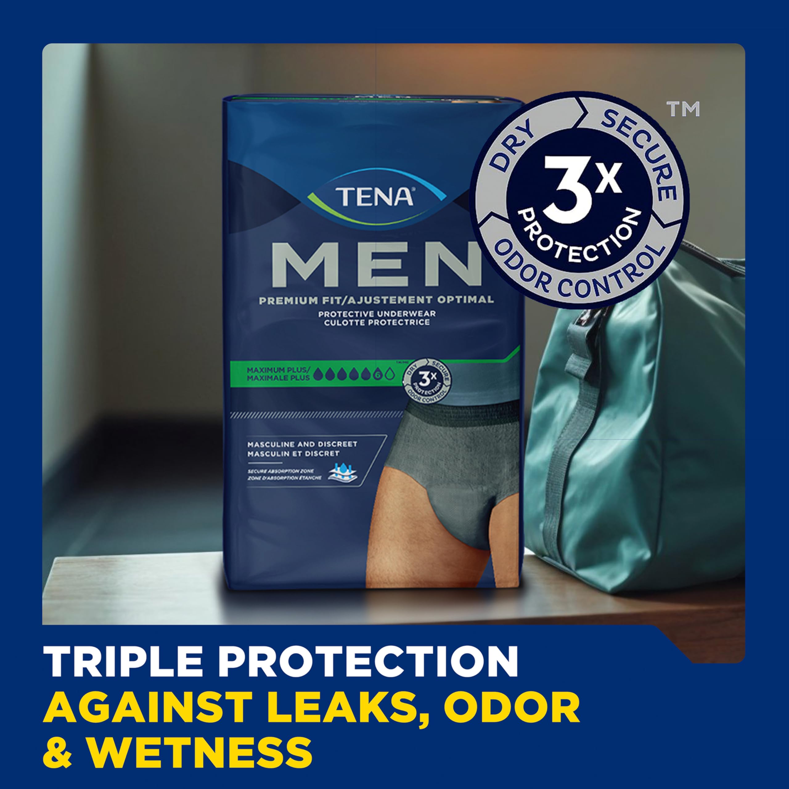 TENA lateral con tiras desprendibles para una retirada rápida y fácil