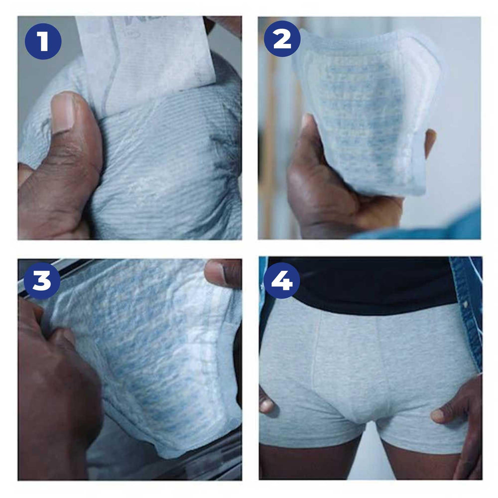 TENA Men primer plano de la superficie suave que aporta confort prolongado
