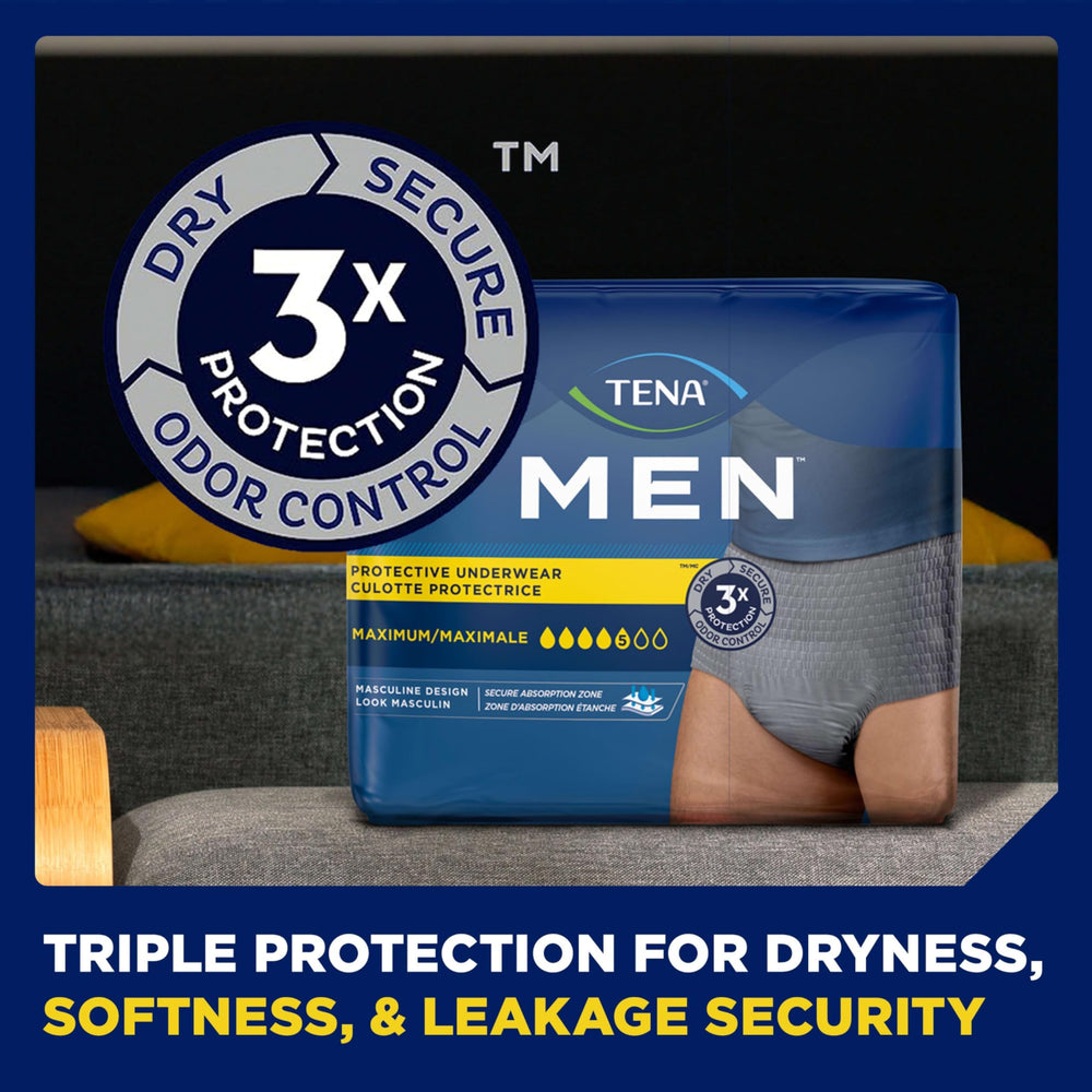 TENA Men etiqueta XXL para confirmar talla correcta y compra segura