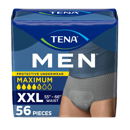 TENA Men paquete frontal mostrando el diseño y cantidad, confort discreto