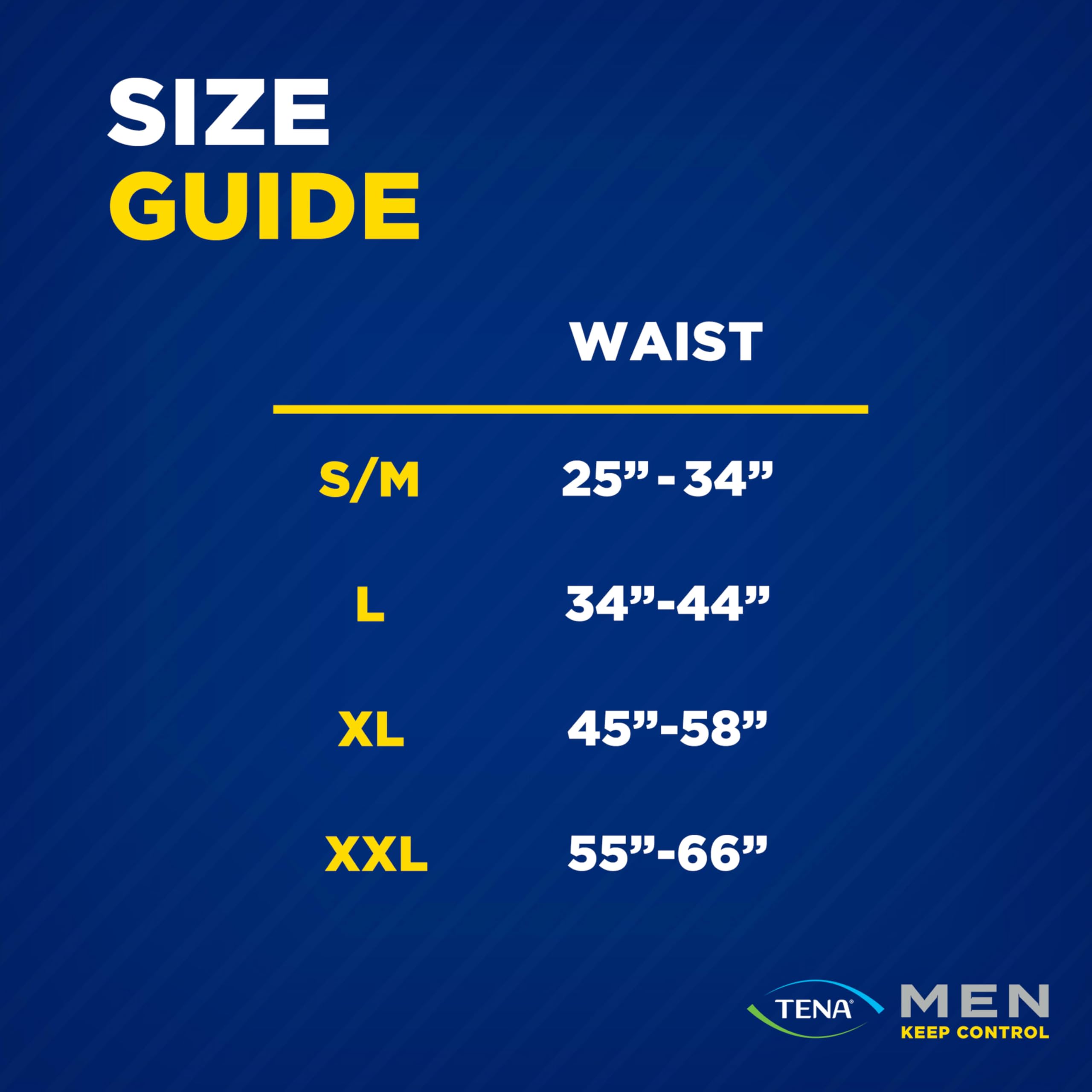 TENA comparativa de talla XL visualizando escala y ajuste