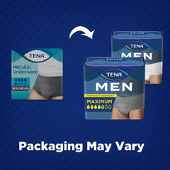 TENA Men pantalón extendido mostrando textura tipo ropa interior y confort