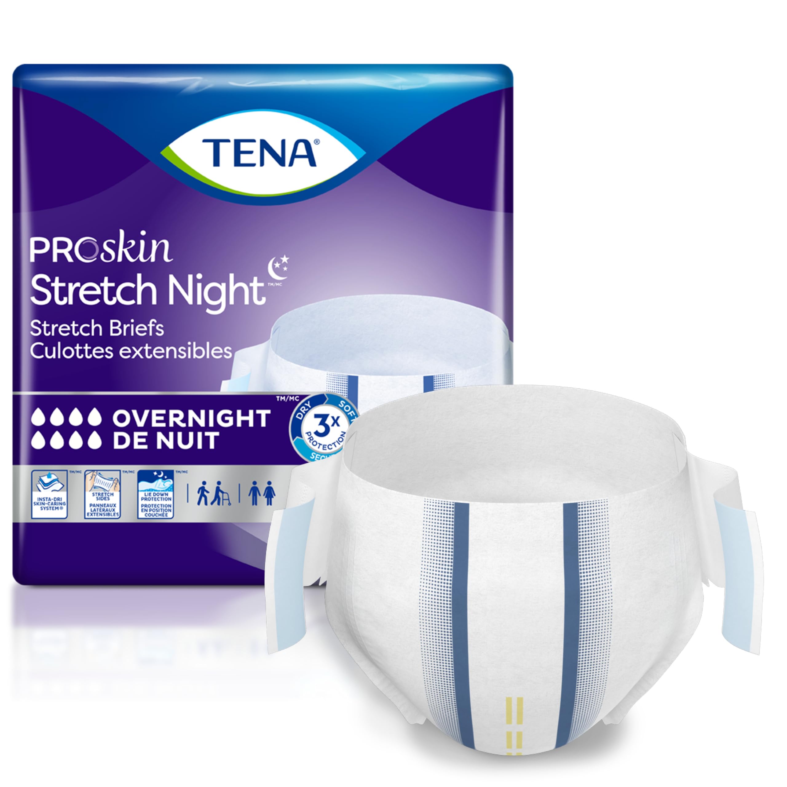 TENA pañal junto a regla para comparar talla M y ajuste