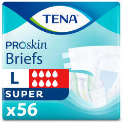 TENA paquete frontal grande mostrando 56 unidades y protección confiable