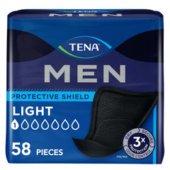 TENA protector frontal en paquete mostrando producto y beneficio discreción