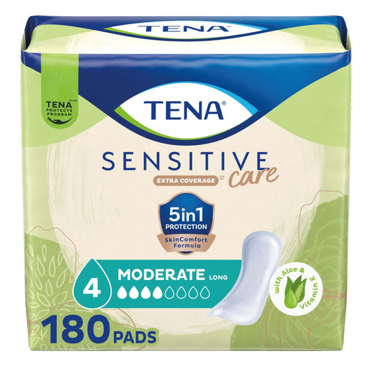 TENA paquete frontal mostrando cantidad y formato, tranquilidad y confianza