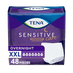 TENA empaque frontal mostrando la caja y cantidad, tranquilidad nocturna