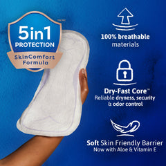 TENA textura de superficie seca que protege la piel íntima