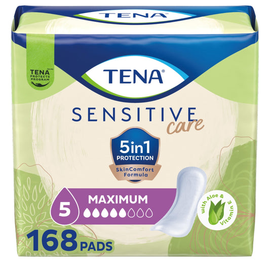 TENA empaque frontal mostrando cantidad y tamaño para confianza
