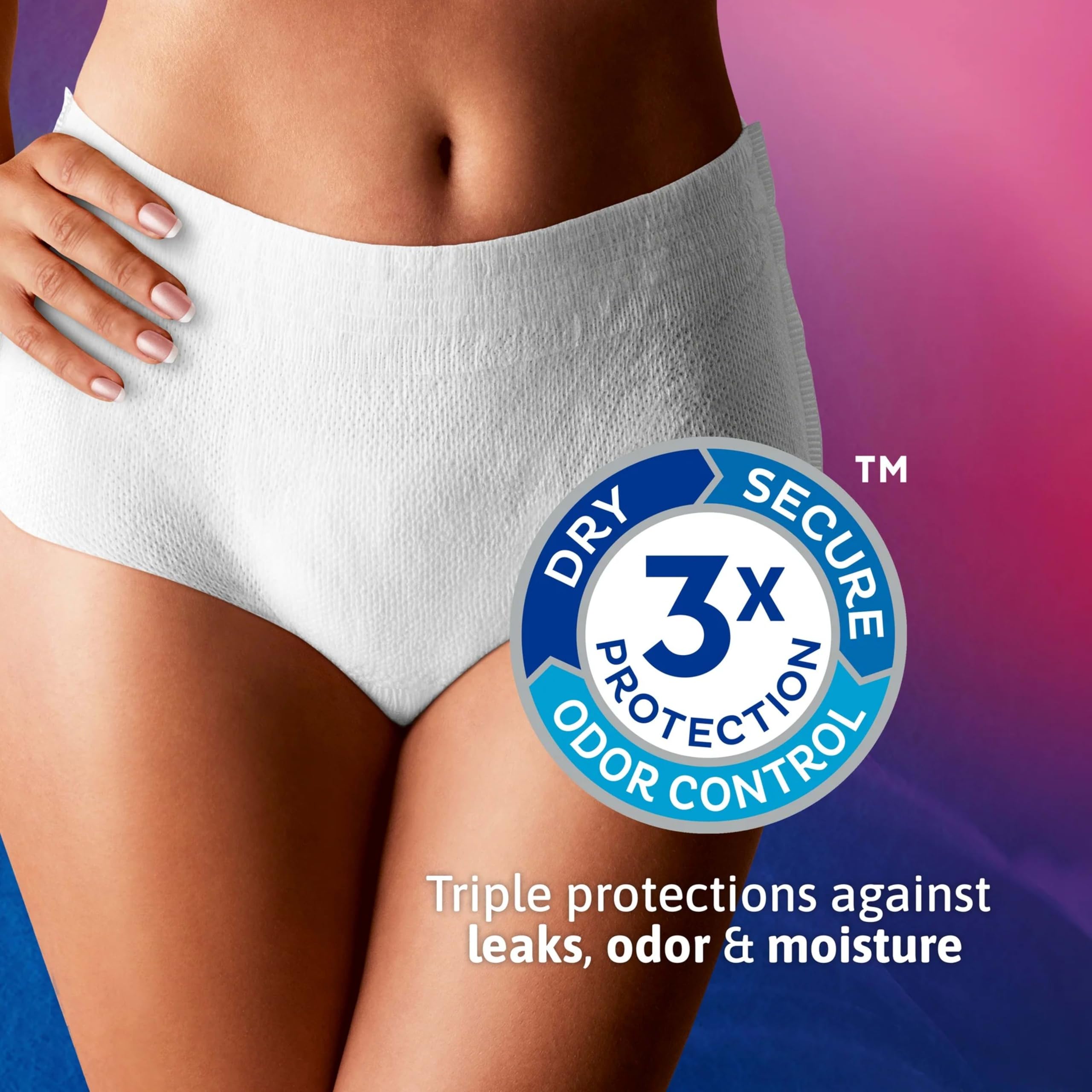 TENA cinturilla elástica y suave para ajuste cómodo y discreto