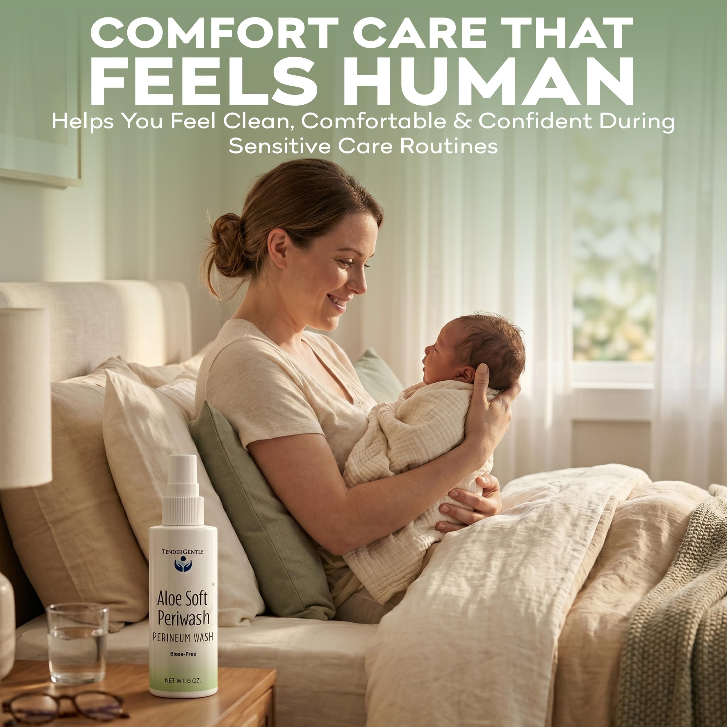 TenderGentle contexto lifestyle en baño íntimo para comodidad diaria