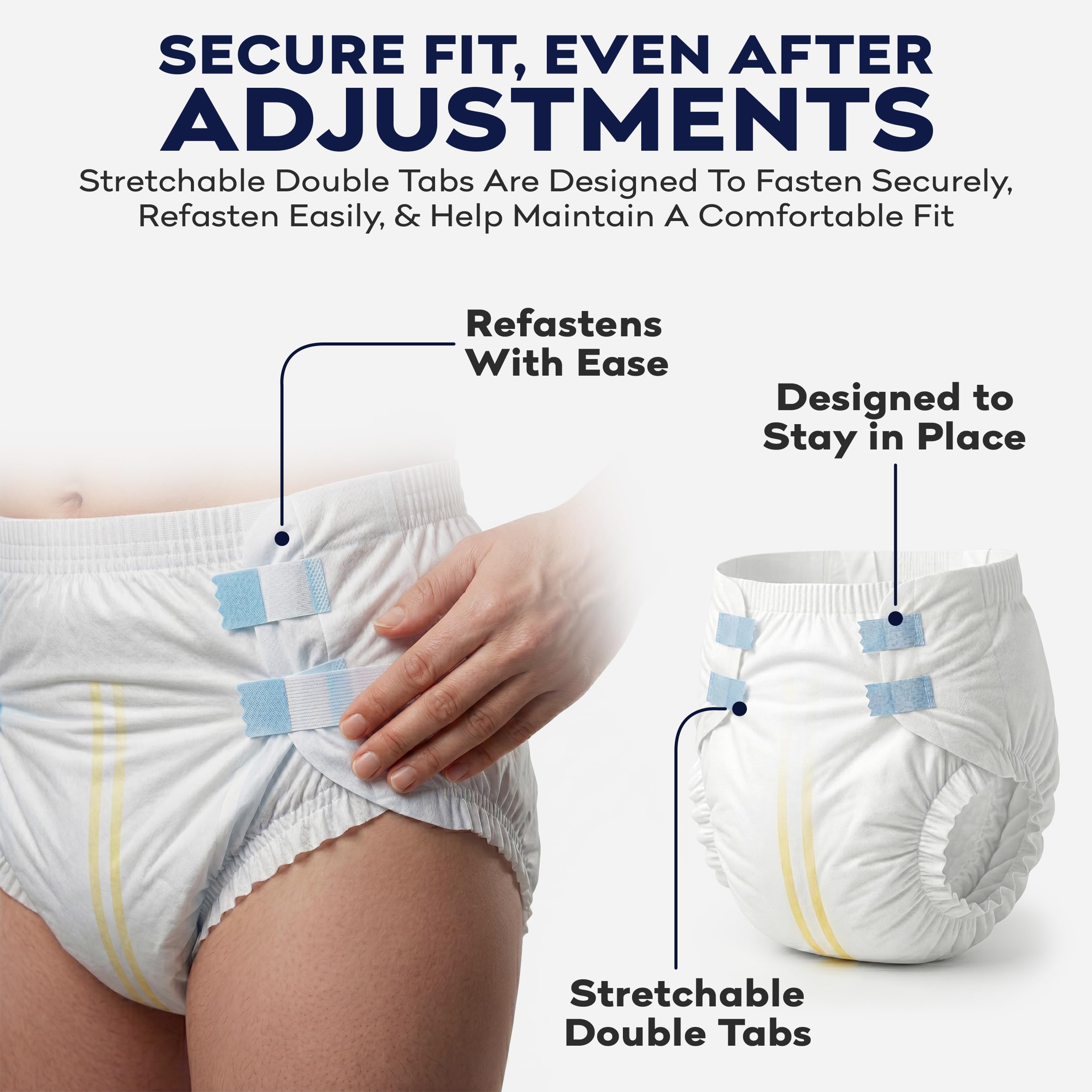 TenderGentle pestañas dobles reutilizables para cambios rápidos y seguros