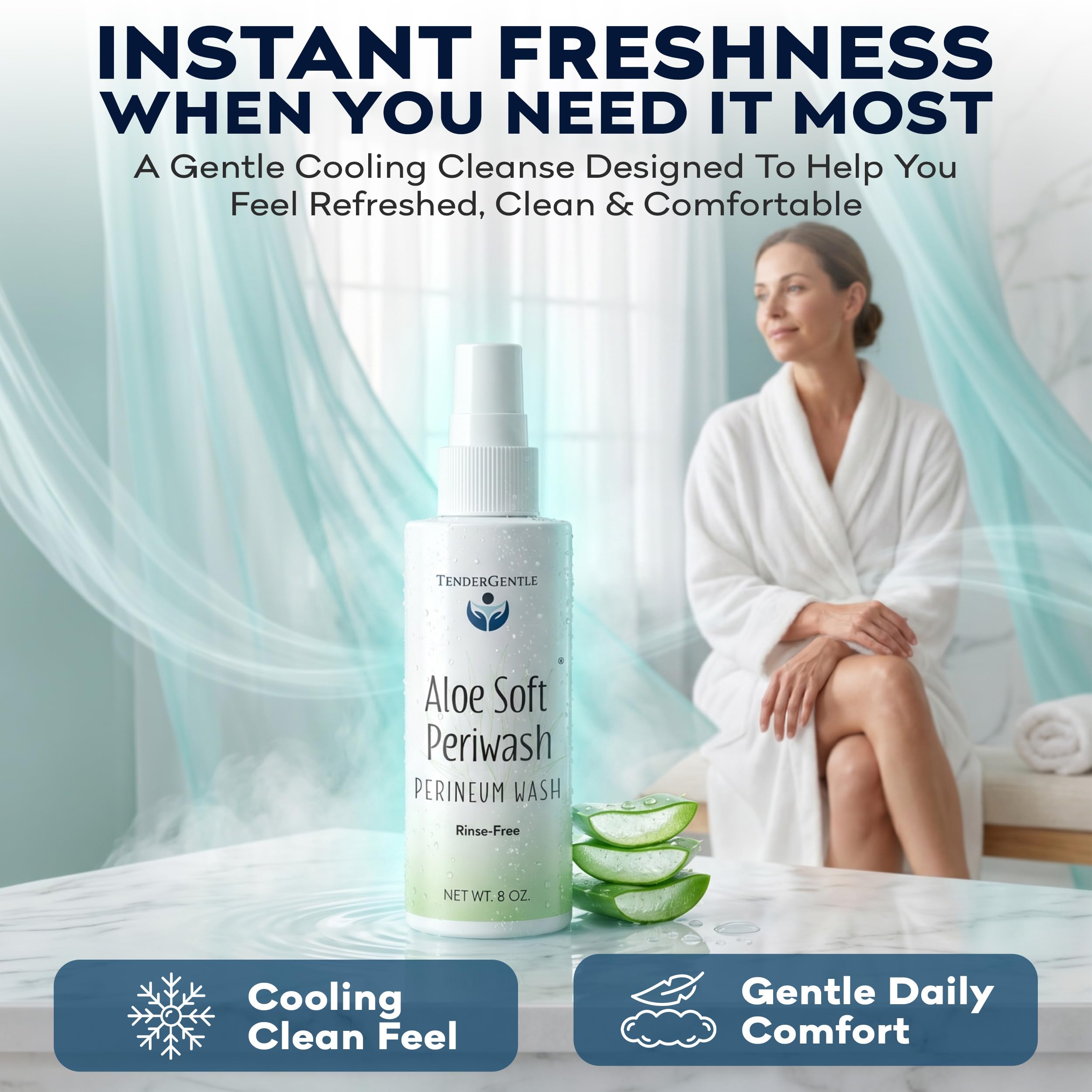 TenderGentle comparación de tamaño 8 oz para referencia de volumen
