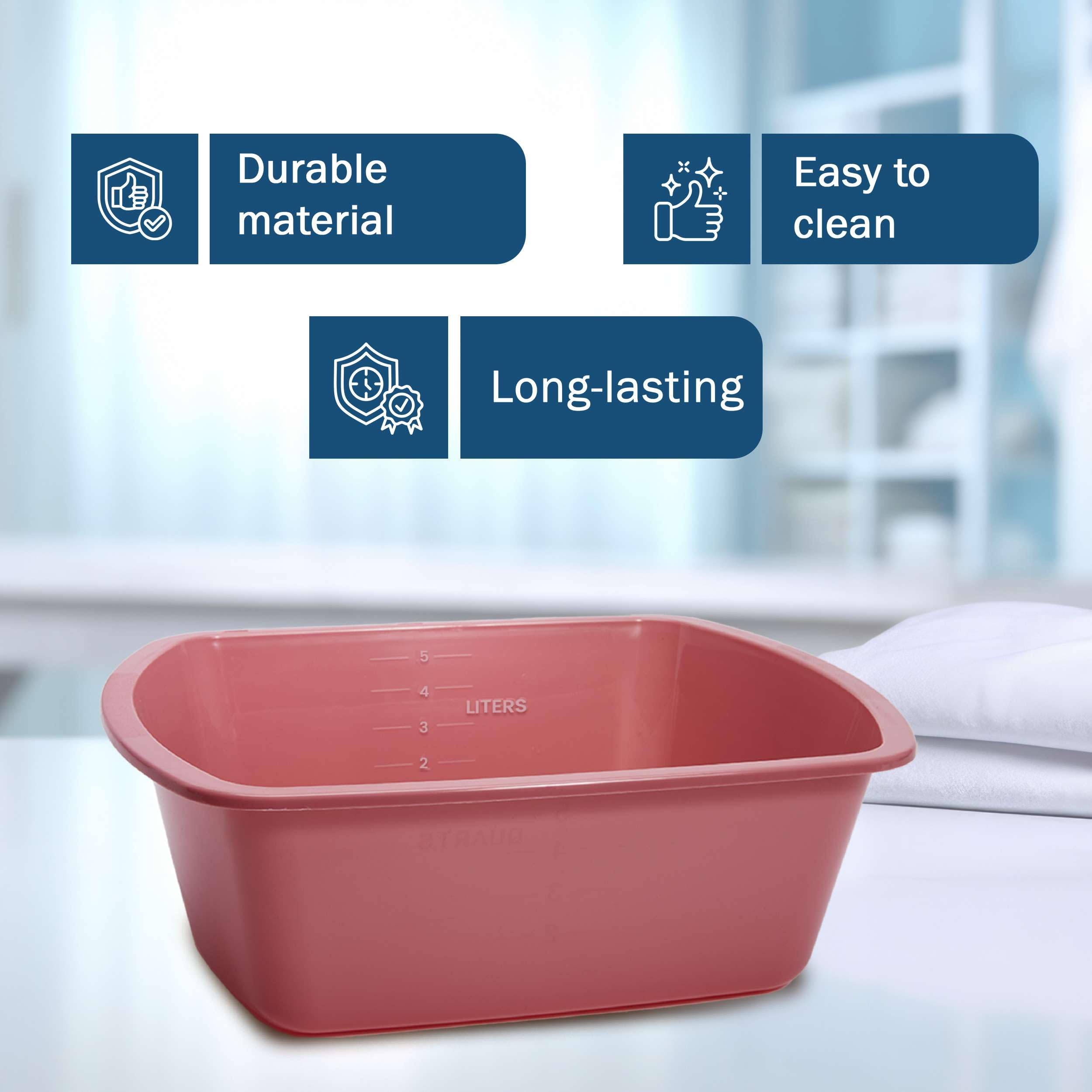 TenderGentle lavabo comparado con mano para visualizar escala y capacidad
