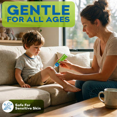 TenderGentle aplicado en rodilla pequeña mostrando protección de raspón