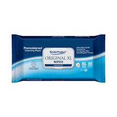 TenderProtect envase frontal mostrando 50 toallitas y comodidad de uso