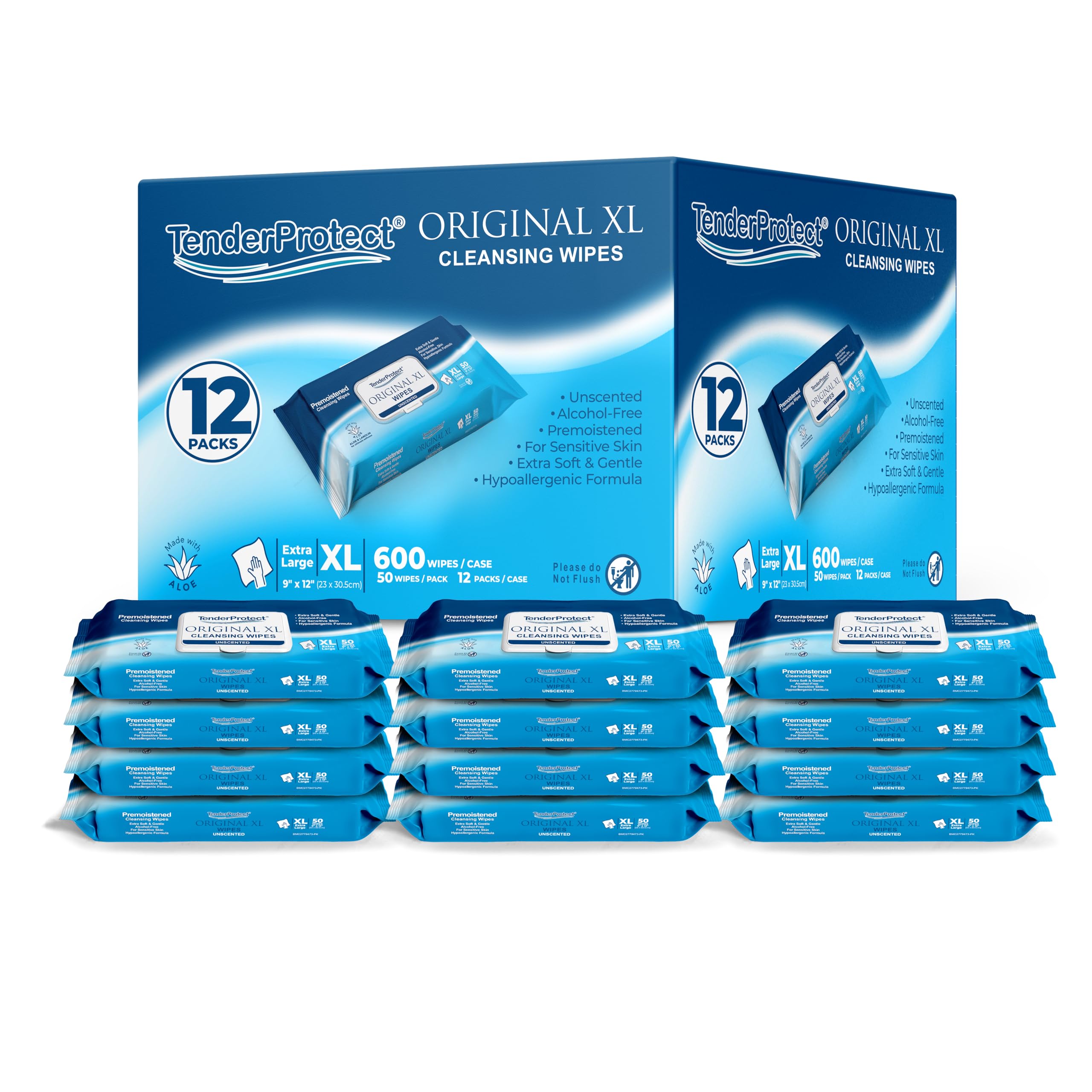 TENDERProtect paquete frontal mostrando tapa abatible y marca, fácil acceso